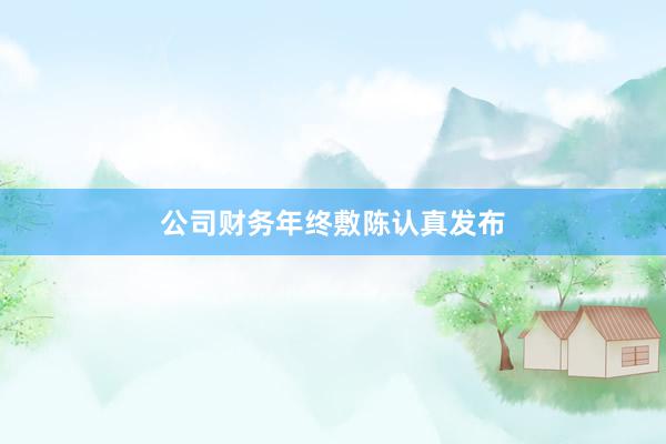 公司财务年终敷陈认真发布