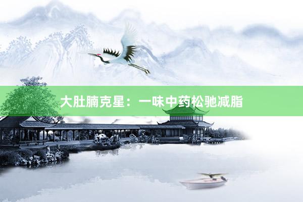 大肚腩克星：一味中药松驰减脂